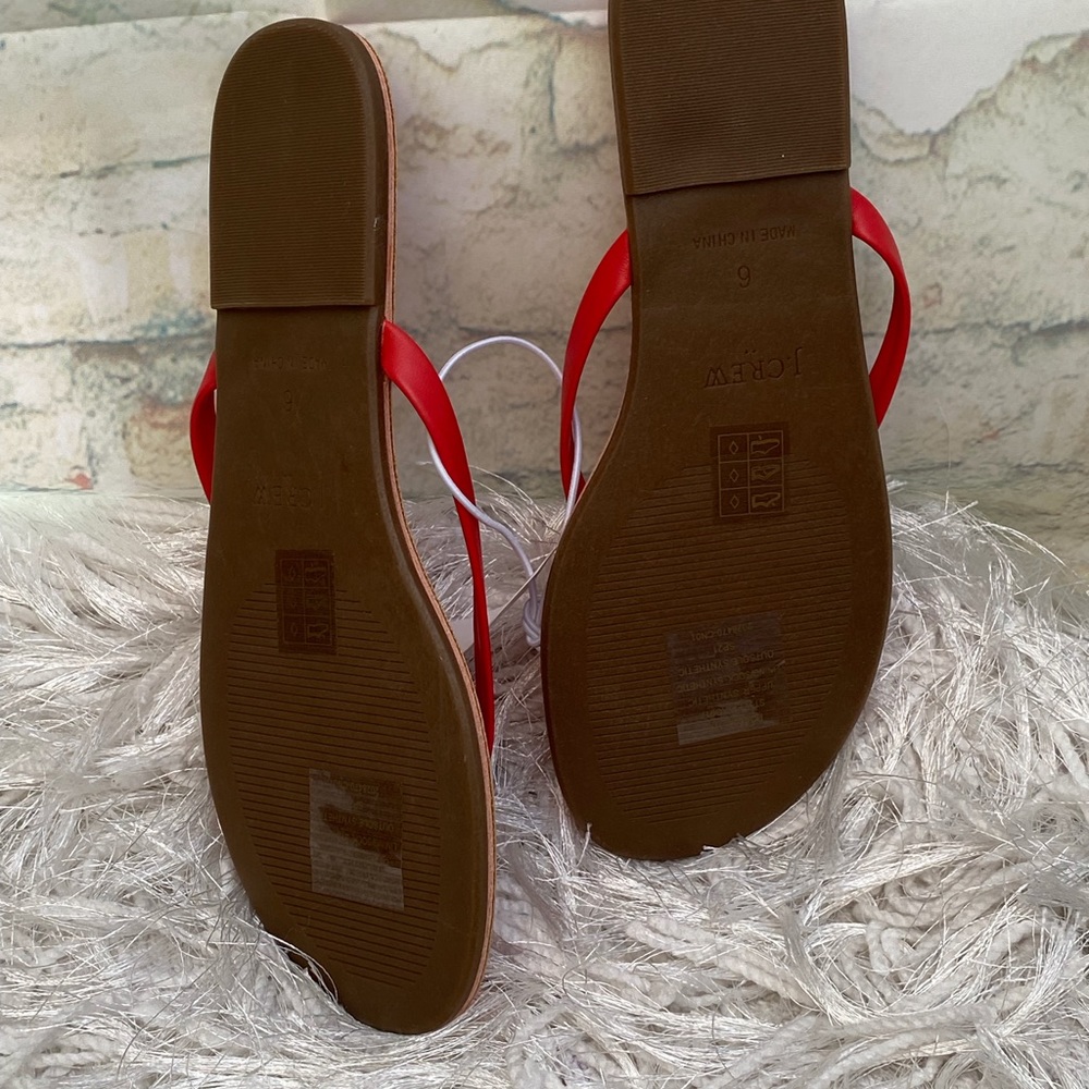 New J. Crew Fire Cracker Red Flip Flops - Picture 7 of 7